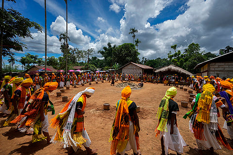 Tribal people during Tiwa festival in Karbi Anglong district